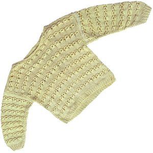 Sundazed (Belgium) Piled Cotton Yarn Diamond Lattice Stitch Pullover Sweater : S